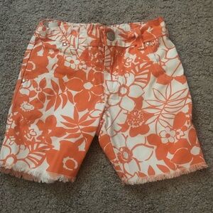 Gymboree shorts girls 3T 3 orange Hawaiian 🌺